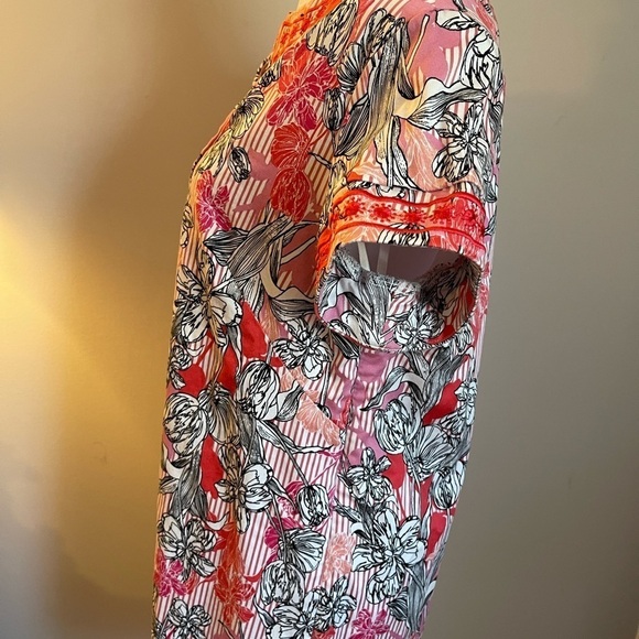 Pappogallo Dress Size 10 Embroidery around neck sleeves V Neck Fully Lin… - Picture 5 of 12